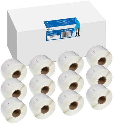 Etiketa adrese G&amp;G BM-D-G-99012-12, 36 x 6 mm, 12 copë, të bardha