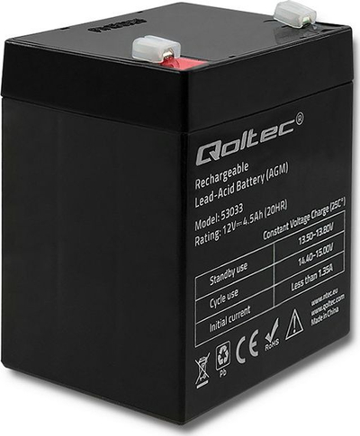 Bateri Qoltec, 12V, 4.5Ah