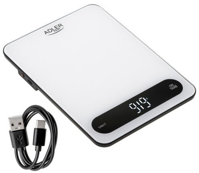 Peshore kuzhine Adler AD 3177, 10 kg, karikim me USB C, bardh e zi