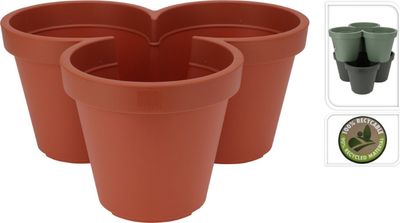 Vazo lulesh Home&amp;Styling, 3 ndarje, plastikë Ø 44 cm, terrakote