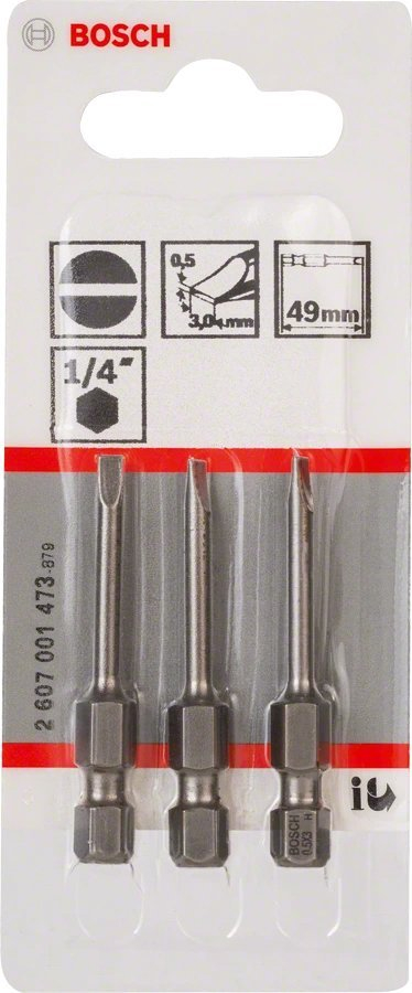 Set bita Bosch 2607001473 Extra Hard, 0.5x3.0, 49mm