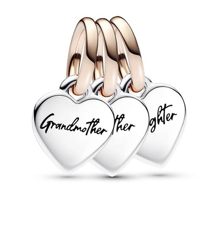 Set rruaza Pandora For Grandmother, Mother & Daughter, të argjendta