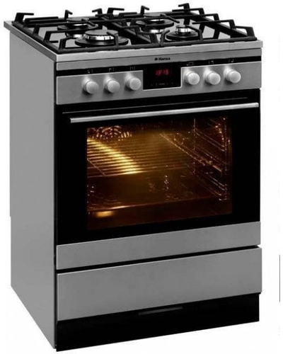 Комбиниран шпорет Hansa FCMX5825092, 4 горилници, рерна 65L, сребрена боја