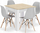 Set tavoline ngrënie Osa, 80x80 cm, 4 karrige, sonoma dhe gri