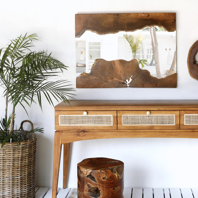 Pasqyrë drejtkëndore teak 100×75 cm (FB99364)