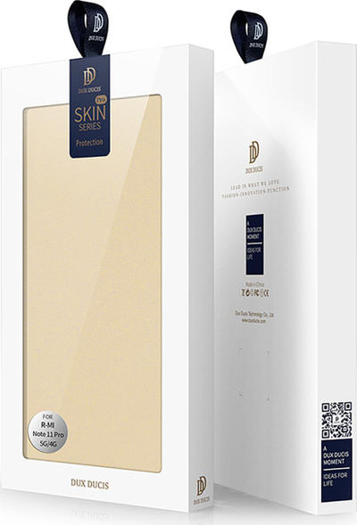 Mbulesë telefon Dux Ducis Skin Pro Xiaomi Redmi Note 11 Pro, lëkurë ekologjike, tip libër, ngjyrë gold