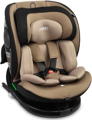 Авто седиште за деца Mokki I-Size, 40–150 cm, вртење 360°, беж