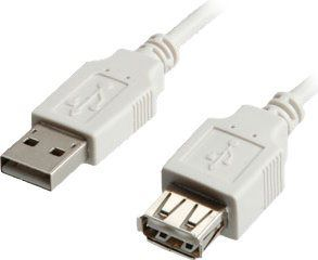 Kabllo USB VALUE, Type A mashkull në A femër, 0.8m, USB 2.0, e bardhë