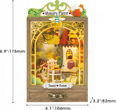 Set miniaturë DIY Rolife Sweet Forest Box Theatre, me drita, dekor pylli, shumëngjyrësh