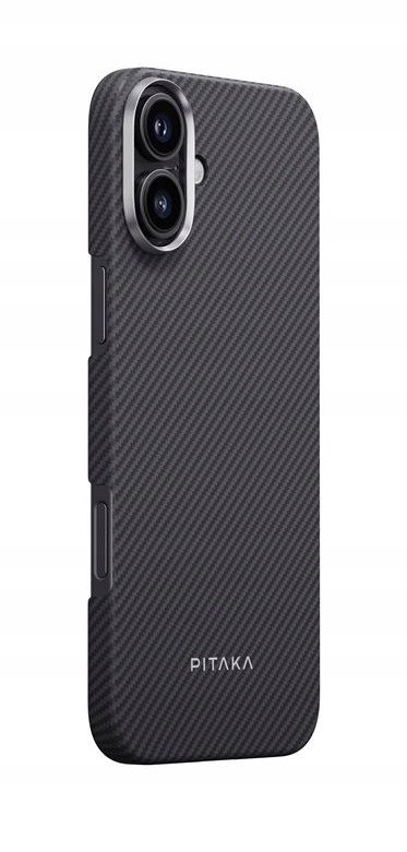 Навлака за телефон PITAKA Ultra Slim, за iPhone 16 Plus, Black Grey Twill, црна и сива