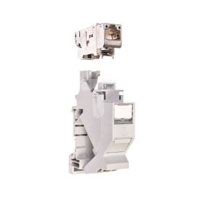 Adapter rrjeti LAPP 21700613, RJ45 cat.6A, për shinë DIN TH35, gri