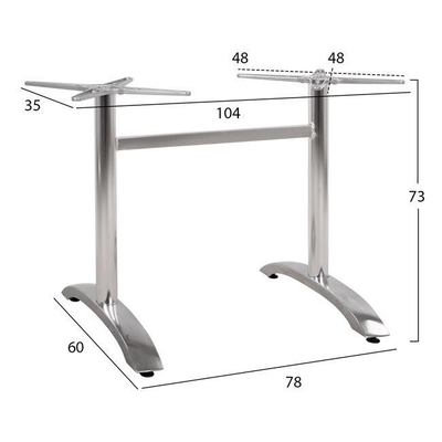 Bazë alumini 2 Këmbë 78x60x73cm (HM461.03)