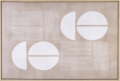 Pikturë murale Canvas Abstract Shapes, 93 x 63 cm, kornizë MDF, bezhë