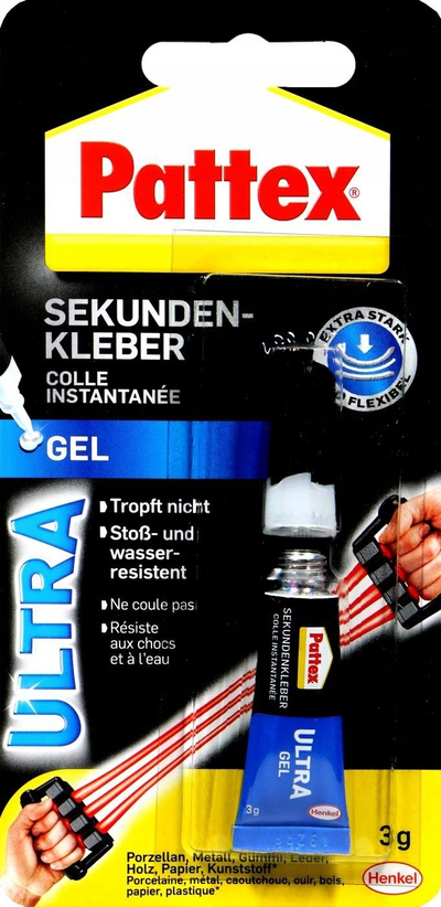 Ngjitës super Pattex Ultra Gel PSG2C, 3g, i butë, s’e ha uji, i tejdukshëm