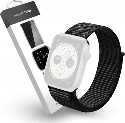 Rrip ore i zgjuar RhinoTech Magic Tape për Apple Watch 38/40/41mm, stof, i zi