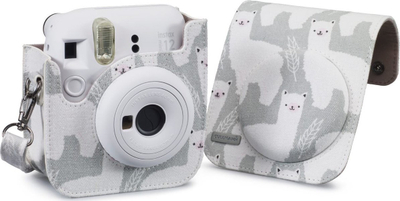 Çantë kamerë Cullmann Rio Fit 120 Llama, për Instax Mini 12, me rrip shpatulle, e bardhë me lama