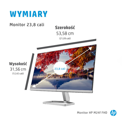 Monitor HP M24f FHD, 23.8", 1920 x 1080, Full HD, 75 Hz, i zi
