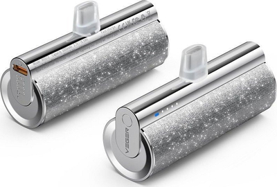 Powerbank Veger 5000mAh, me Lightning të integru, PD QC3.0, e bardhë