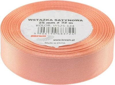 Shirit saten Brewis, 25mm, 32m, ngjyrë salmon