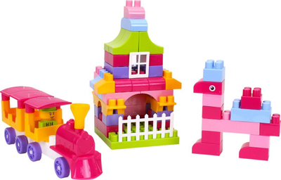 Lojë ndërtimi Technok Toys Building Blocks, 90 copa, plastikë, me ngjyra pastel