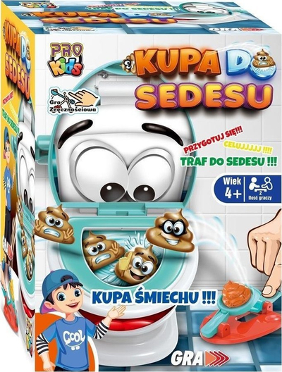 Loja shkathtësie Pro Kids Dexterity Game Poo into the Toilet, plastike, për 2 lojtarë, shumëngjyrëshe