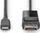 Kabull USB Digitus, USB C në DisplayPort, 2 m, i zi
