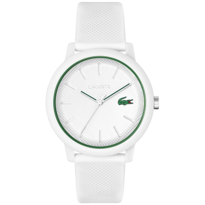 Ora dore Lacoste 12.12 Watch, 42mm, rezistente 50m, e bardhë