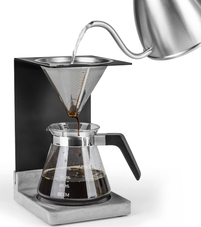 Set për kafe pour over BEEM, 0.5L, filtër çeliku inox, i tejdukshëm
