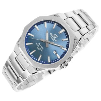 Orë dore Casio Edifice EFR-S108D-2AVUEF, kuarc, 100m kundra ujit, ngjyrë argjendi me fushë blu