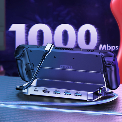 Dock USB C Choetech HUB M50 për Steam Deck, 6 në 1, 100W, alumini, gri