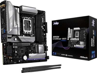 Pлоча Asrock B860M LiveMixer WiFi, Intel B860, DDR5, Micro ATX