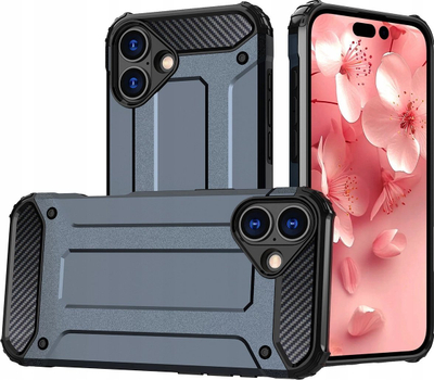 Mbulesë mbrojtëse Hybrid Armor për iPhone 16, prej TPU dhe polikarbonati, blu