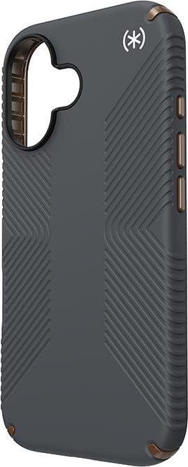 Këllëf telefoni Speck Presidio2 Grip për iPhone 16, mbrojtje rëniesh, gri charcoal bronz