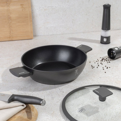 Tenxhere e cekët Berlinger Haus Antracit BH-8129, me kapak, 30 cm, 4.5 L