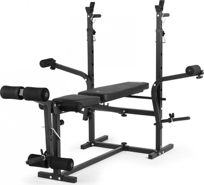 Stol fitness Zipro Ripped, me mbajtëse shtange, preacher curl dhe leg press, i zi