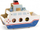 Lodër druri Viga Ferry Ship, traget me makina dhe figura, shumëngjyrëshe