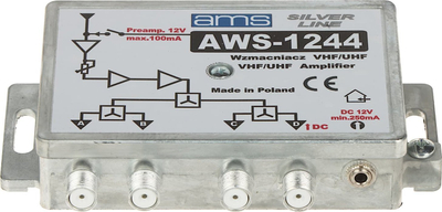 Amplifikator antene AMS AWS-1244, me rregullim fitimi, furnizim 100 mA