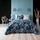 Komplet çarçafësh Douceur d'intérieur CLARISSE, 240x220, 100% pambuk bio, me lule bimore, blu e errët