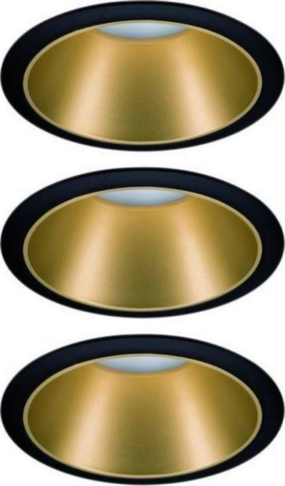 Llambë e futur Paulmann Cole Coin, LED, 3 x 6.5 W, 2700K, 230 V, e zezë / artë