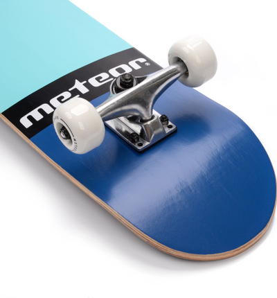 Skateboard Meteor Classic Profiled Wooden, rrota 54 mm, kushineta ABEC 5, blu mint