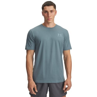 Bluzë sportive Under Armour Sportstyle për burra, pambuk, për stërvitje, ngjyrë ulliri, L