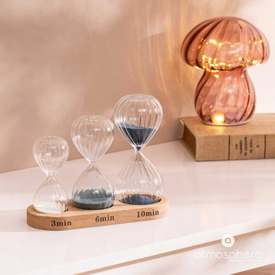 Set orë rëre dekorative SABI, 3 copë, lartësi 15 cm, ngjyrë natyrale