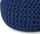 Puf ottoman i rrumbullakët, pambuk i thurur, 40 x 25 cm, blu e errët