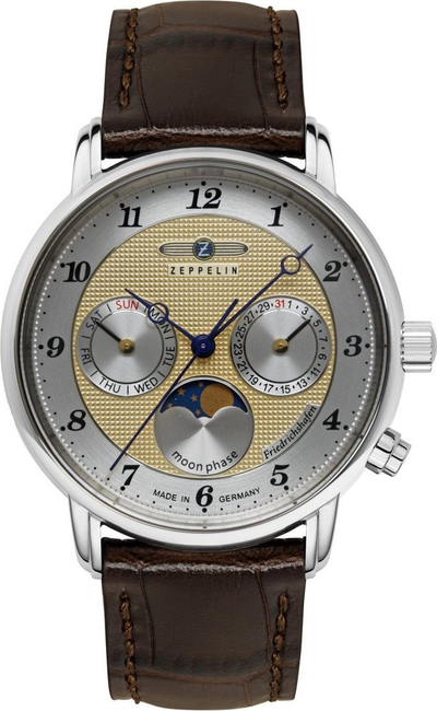 Orë dore Friedrichshafen Z85375, quartz, rrip lëkure, fushë e artë