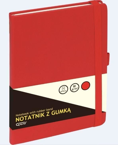 Bllok shënimesh Grand Notebook A6, 80 fletë, me rrjetë, me gomë