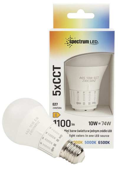 Llambë LED GLS 5 ngjyra drite, 10W, E27, 230V