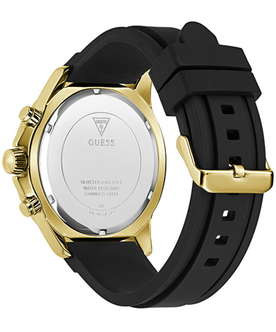 Ora GUESS multifunksionale, silikon, 48mm, e zezë