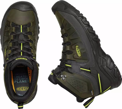 Планинарски чизми Keen Targhee III Mid Waterproof, кожа, за мажи, зелени Forest Night