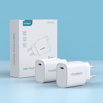 Karikues muri Choetech Q5004, set 2 copë, 20W PD, i bardhë