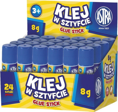 Ngjitës stik Astra, 8g, set 24 copë, blu